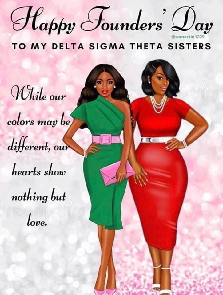 Happy Founders' Day to the ladies of Delta Sigma Theta Sorority, Inc. Congratulations on 111 years of sisterhood and service to our community! #DST111 🔺️🐘🩷💚