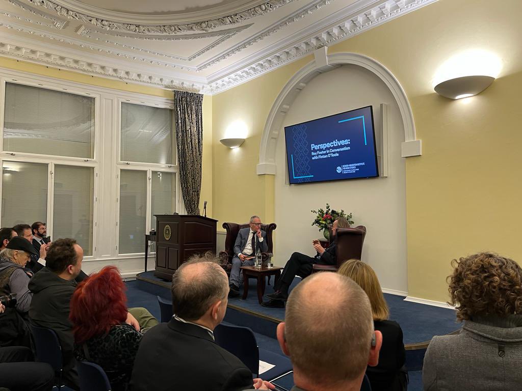 Great to attend this event in London featuring our Honorary President Professor Roy Foster in conversation with @fotoole organised by @UNDLondon