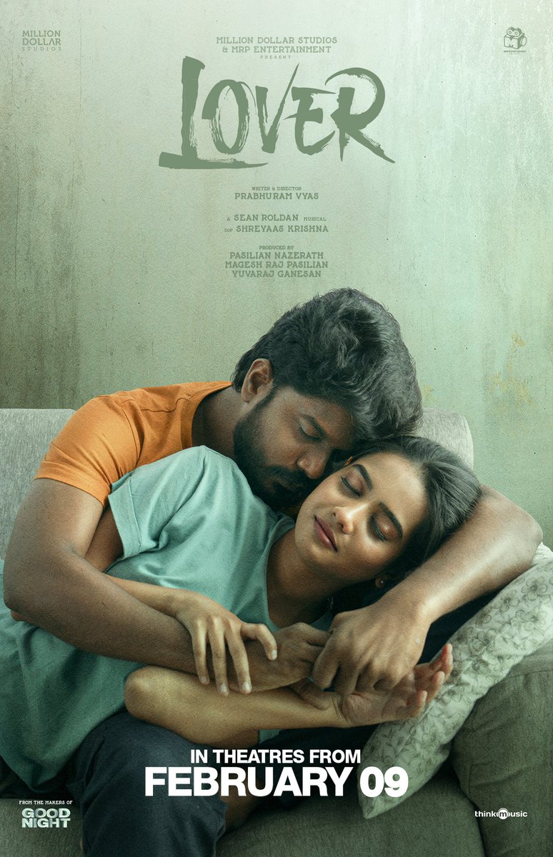 #Manikandan's #Lover is to hit theatres on FEBRUARY 9th 🥁🥁

Written & directed by #PrabhuramVyas 
A #SeanRoldan musical !!