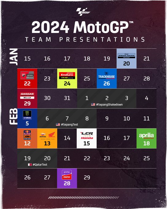 MotoGP 2024 Calendario PRESENTAZIONI TEAMS DaiDeGas Forum