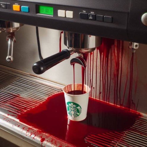 Remember to BOYCOTT child killers today🩸🩸🩸🩸 #BoycottStarbucks