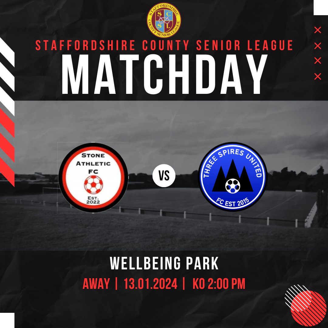 Three Spires United (@threespiresutd) on Twitter photo 🔵⚪️⚽️ MATCHDAY ⚽️⚪️🔵
On the road today as the team travel to Yarnfield to face Stone Athletic.
🏟️ Away
🆚 Opposition: Stone Athletic
🕒 Kick-off: 2:00pm
<a href="/staffscountysl/">Staffordshire County Senior League</a>
@stoneathleticfc
🔵⚽️ UTS ⚽️🔵 🔵⚪️⚽️ MATCHDAY ⚽️⚪️🔵
On the road today as the team travel to Yarnfield to face Stone Athletic.
🏟️ Away
🆚 Opposition: Stone Athletic
🕒 Kick-off: 2:00pm
<a href="/staffscountysl/">Staffordshire County Senior League</a>
@stoneathleticfc
🔵⚽️ UTS ⚽️🔵