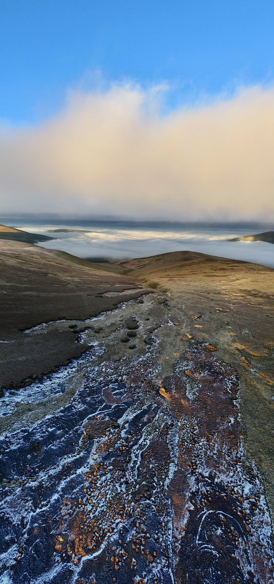 Ever wondered where the River Slaney starts? Well this it here, between Lugnaquilla and Slievemaan mountains in Wicklow. Photo from drone this morning.