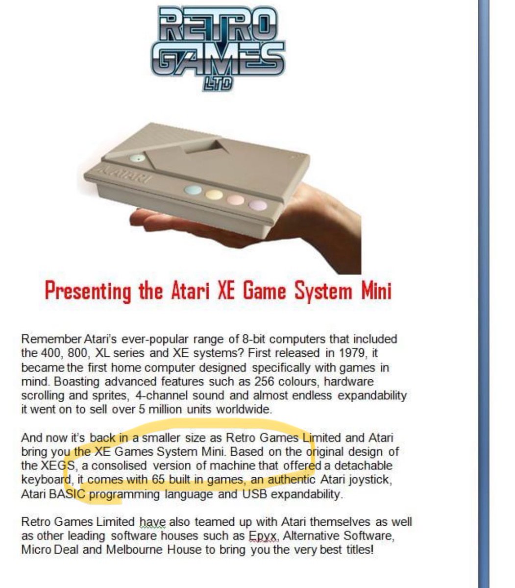 Confirming that I proposed an 8-bit Atari mini years ago, the business genius that I am.

Unfortunately my proposal contains some of my trademark grammar errors. 

#atari #retrogaming #console