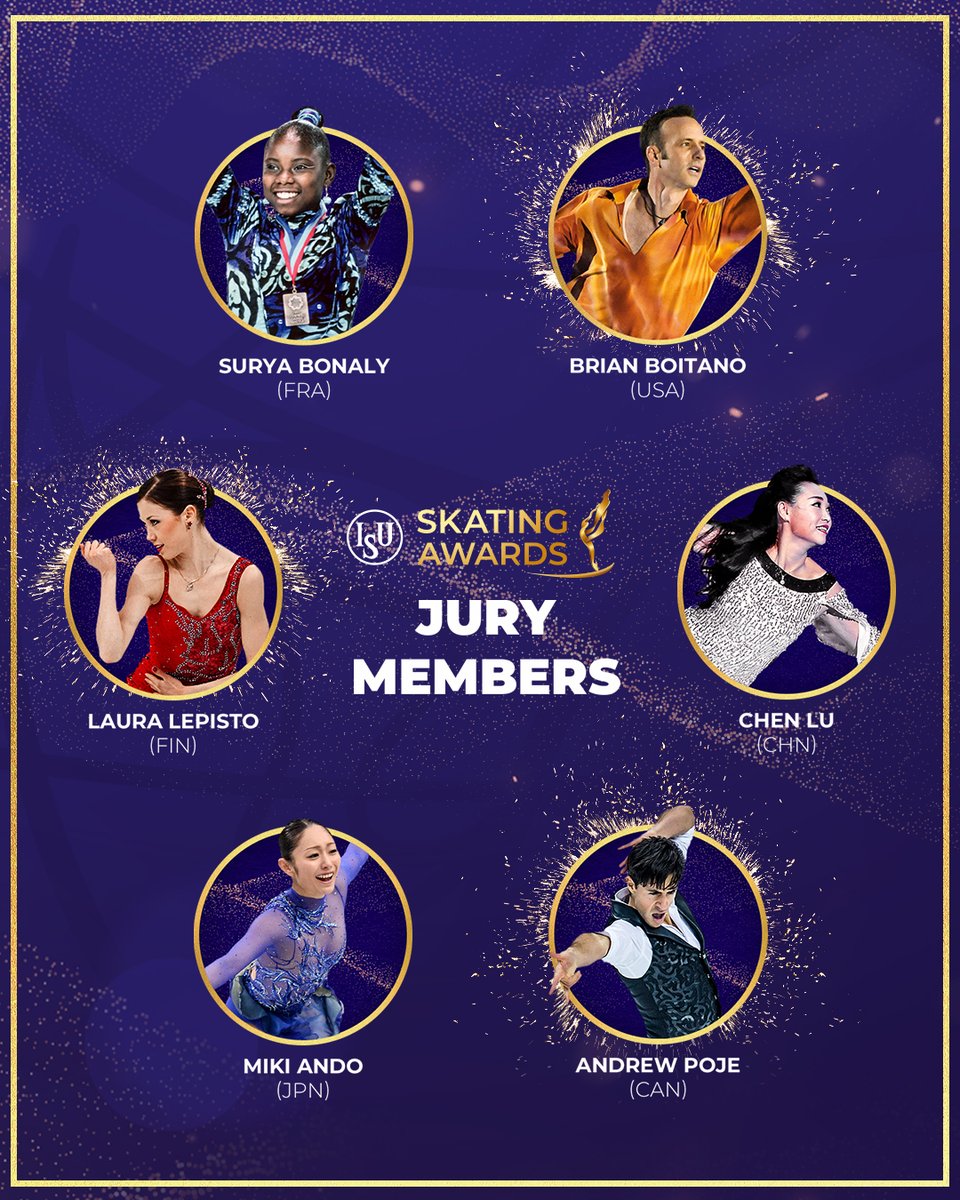 ✨ Presenting #ISUSkatingAwards2024 jury members! ✨ These are the famous faces deciding who skates away with the top prizes on February 11. 🏆 Welcome to our new judges this year @BrianBoitano, @AndrewPoje and @LauraLepisto. 🙌 We can’t wait to see who they choose. 👀