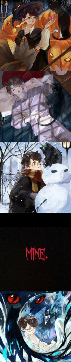 In the Voldy cat's eyes...
Always...
All the time..
When he saw the boy..
What he thought..
😏