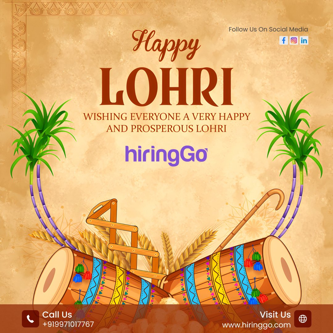 HiringGo's tweet image. Wishing you a Happy Lohri filled with the warmth of traditions and the glow of new beginnings! 🌾✨ As we celebrate. Join our journey at HiringGo and let&apos;s create success together!🪔💼
hiringgo.com
hello@hiringgo.com
+91-9971017767
.
.
#HappyLohri #HiringGo