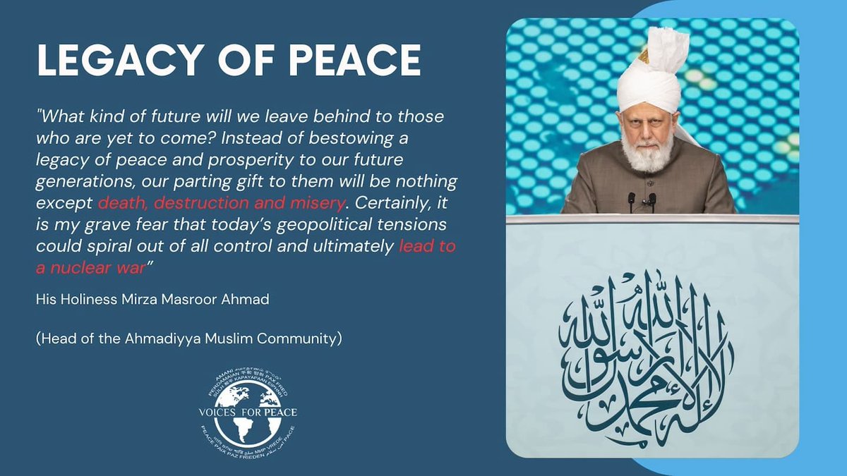#VoicesForPeace - Legacy of Peace

“What kind of future will we leave behind to those who are yet to come? Instead of bestowing a legacy of peace and prosperity to our future generations, our parting gift to them will be nothing except death, destruction and misery. Certainly, it