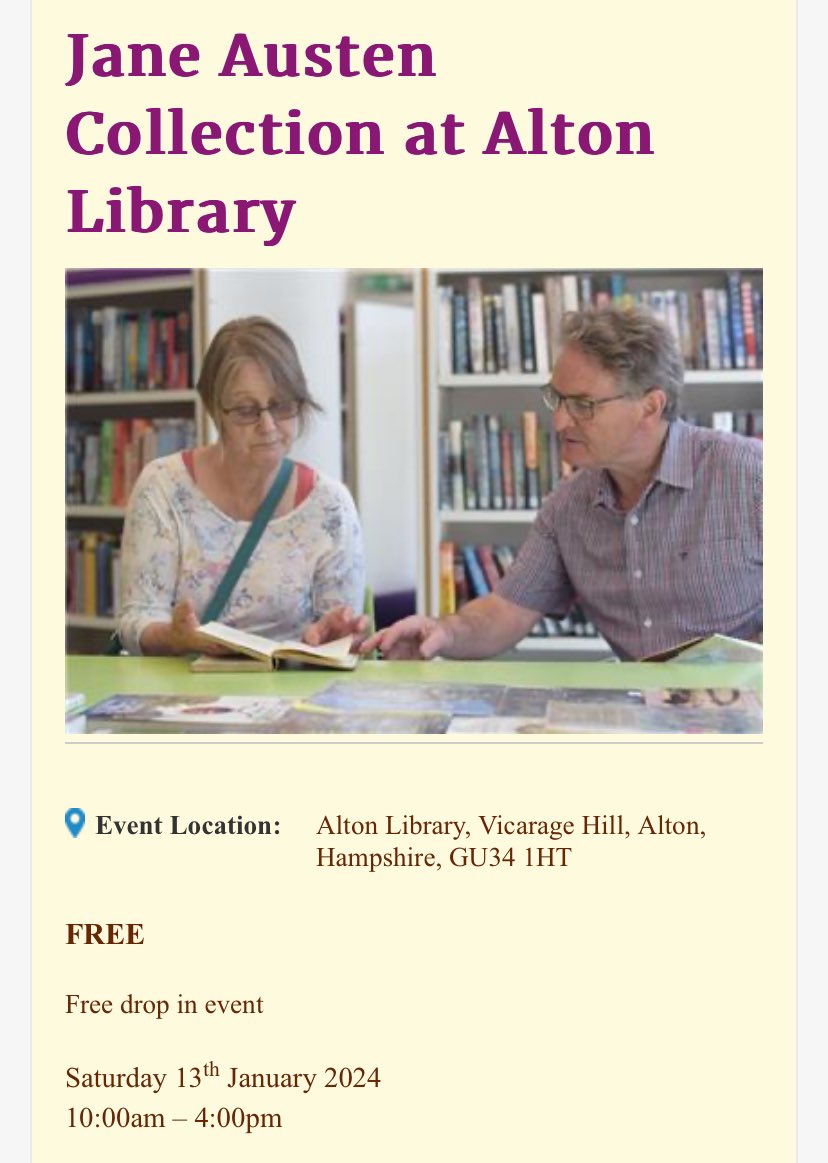 LouiseMorrish1's tweet image. Today at @Alton_Library there’s a free Jane Austen event, showcasing many of her books and other material. Well worth a look if you’re in the area today.
#janeausten #library #locallibrary #localwriter #regency #hampshire