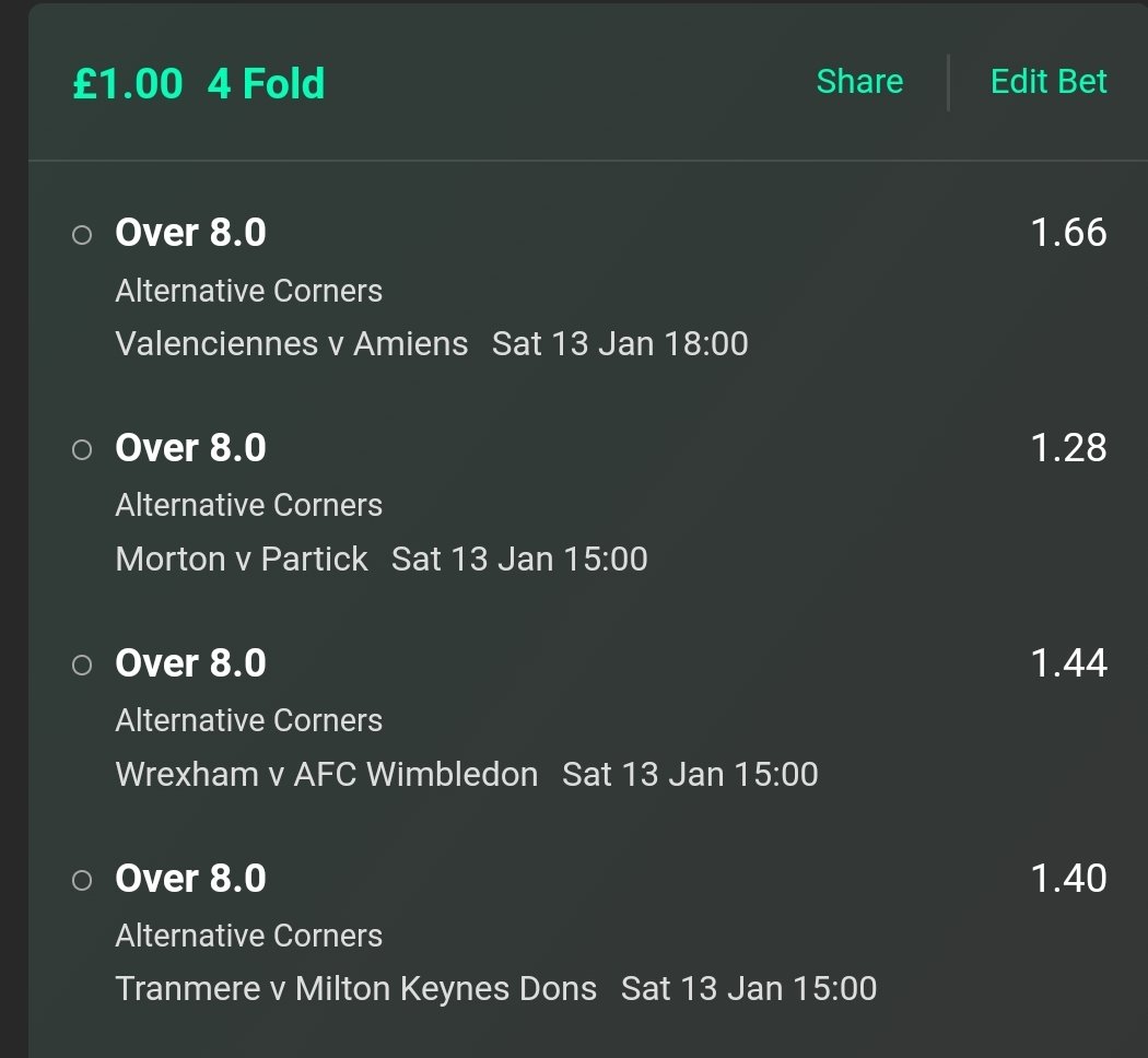 cornerkings8's tweet photo. 4 fold corner bet today https://t.co/P6zDmLLuVg