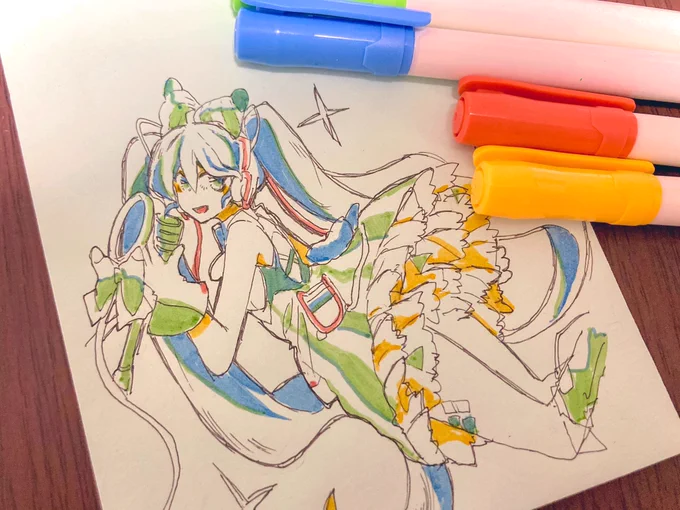 アナログでしか描けないミクがいる。