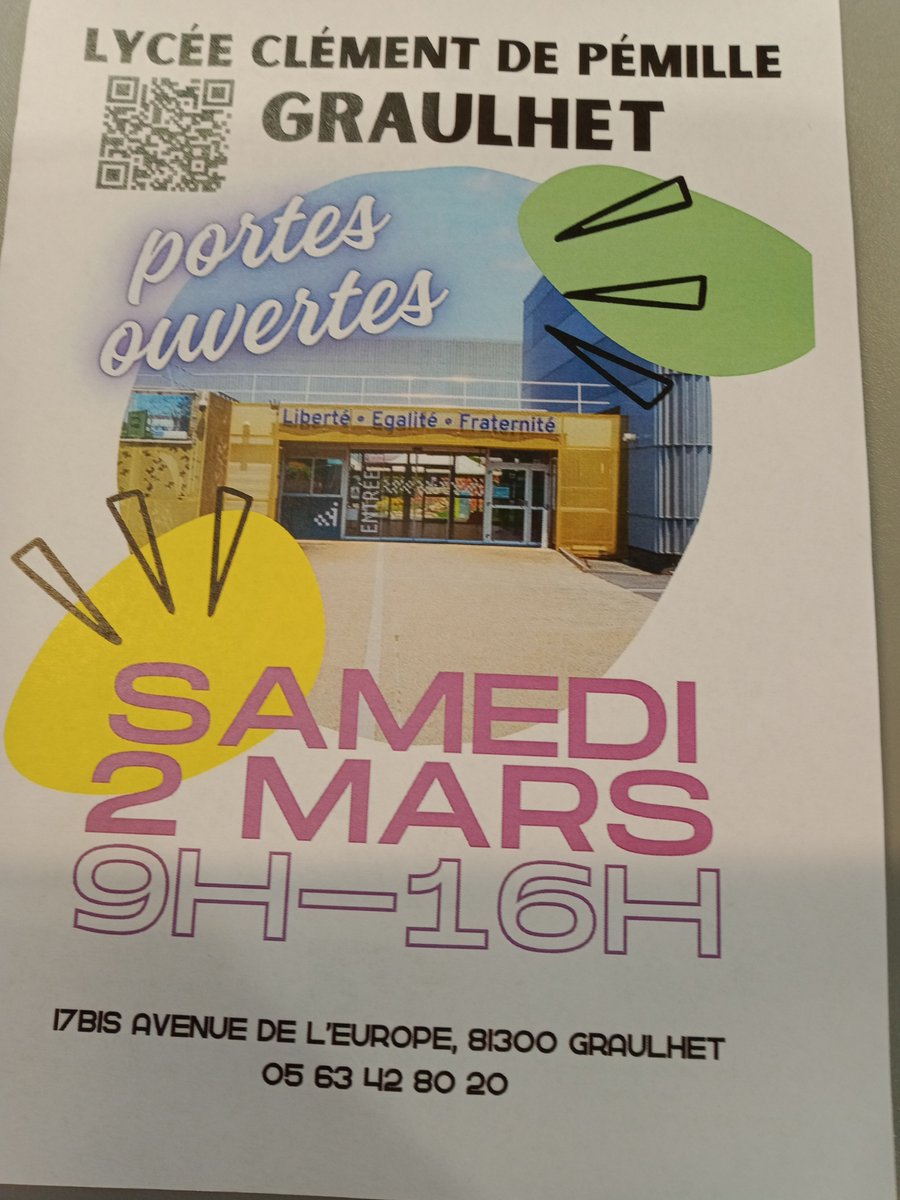 LPclementpemil's tweet photo. A vos agendas! #parcoursup #dnmade #bma #cap #bacpro #apprentissage #cfatoulouse #orientation #saio #dsden81 https://t.co/CqEDSBGjQq