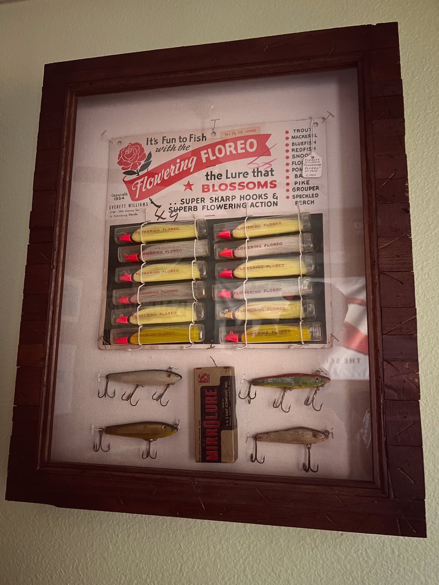 FlatsClass's tweet photo. Do you collect old #fishinglures like me? This is one of my favorite displays in my shop! #flatsclass #mirrolure #vintagetackle #fishing https://t.co/5VH9d3uI6N
