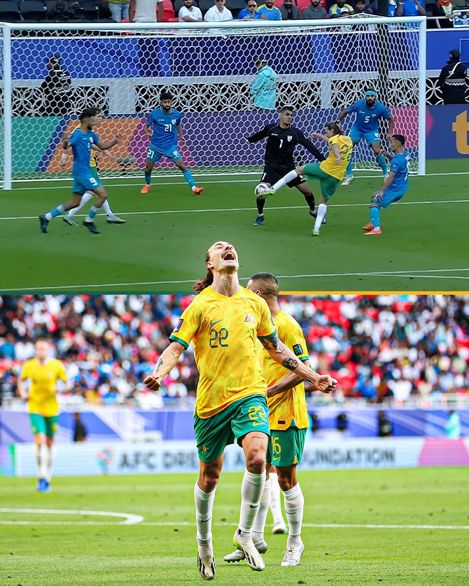 keepupau's tweet image. THE SOCCEROOS SCORE THEIR FIRST GOAL OF THE ASIAN CUP 🇦🇺🔥

Jackson Irvine fires the ball home to put Australia in front against India!

Tune in on Channel 10 📺

📰 Details: bit.ly/3SfbQaY

#AUSvIND #Socceroos #AsianCup2023