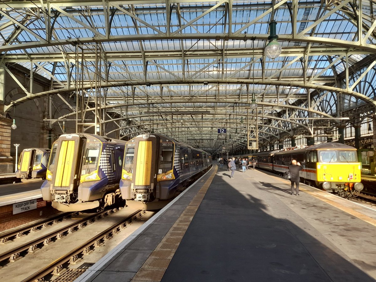 Spot the odd one out at Glasgow Central left-right 380016-380018-380015-87002!