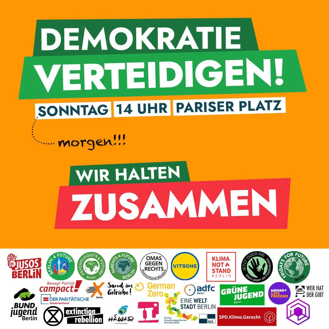 Fragt euch nicht, wo 'die Leute' sind, die jetzt laut werden müssten. Wir sind die Leute. Wir sehen uns morgen um 14 Uhr beim Pariser Platz. Sagt es weiter und teilt den Aufruf. Die Rechten setzten auf unsere Gleichgültigkeit - und die kriegen sie nicht. #LautGegenRechts