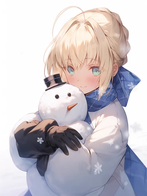セイバーと雪だるま
