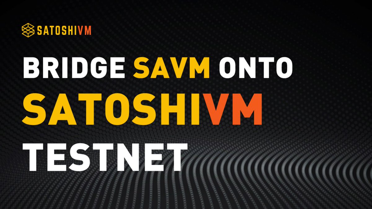 $SAVM bridge is now live! Cross-chain from Ethereum Sepolia to SatoshiVM Testnet seamlessly. Check out the user-friendly interface: bridge.satoshivm.io/savm 📖 Explore the details in our documentation: docs.satoshivm.io/user-guide/sav…