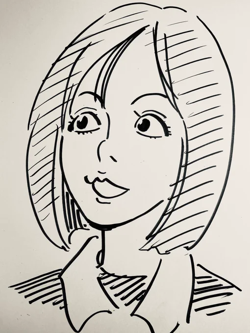 ちなみに。わしが高宮さんを似せようとして描くと、こうなるんだよね。