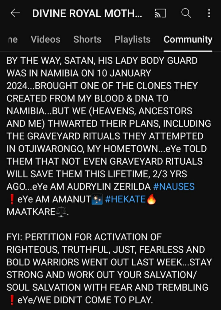 soul_frequency's tweet photo. 13 JANUARY 2024: RIGHTEOUS WARRIORS DON'T BOW BEFORE SATAN &amp; HIS HOSTS/ALLIES...eYe AM MA'AN, NU'AN &amp; BEAUTIFUL FIRE🔥...eYe AM WHO eYe SAY eYe AM. 👑⚖🔥
#AMANUT - #MAATKARE ⚖
#DivineInterventionJudgment 
👑MA'AN/NU-AN #PlanetAudrylin
~AUDRYLIN ZERILDA #AUDRYNIN #EmpressOfEarth https://t.co/eyODZF4c6l