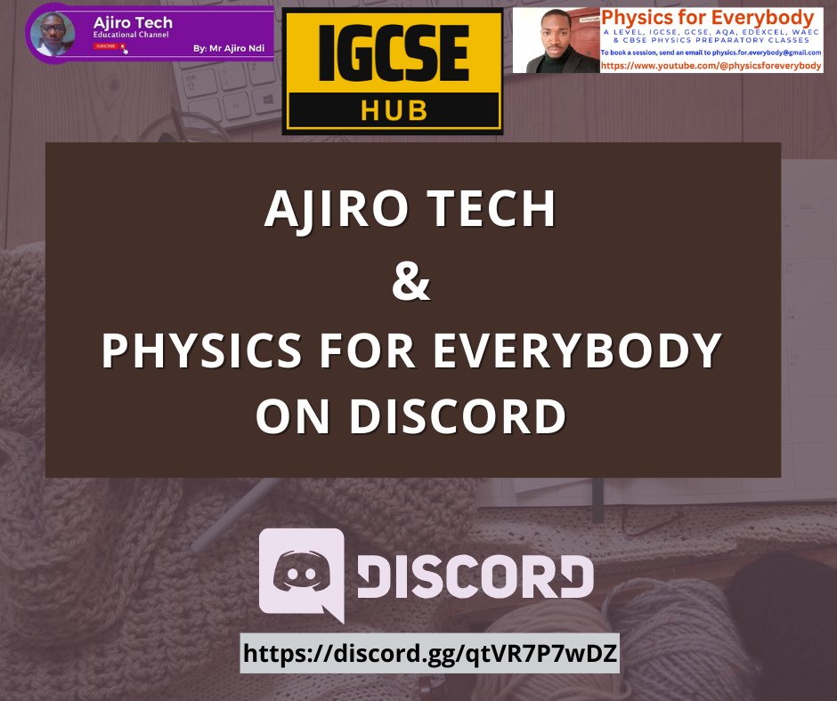 ajirotech's tweet image. For students preparing for IGCSE and Cambridge AS &amp;amp; A Level there is a space for you now on Discord called IGCSE HUB, it&apos;s a center of learning.
Here is the link, i will be waiting for you. discord.gg/qtVR7P7wDZ  #igcse #igcseict #igcsephysics #alevel #cambridge #students