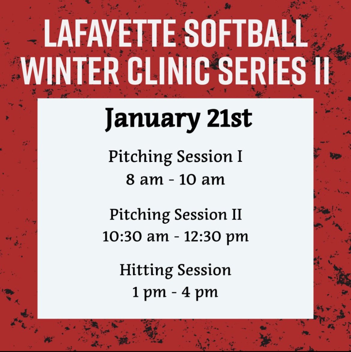 We’re one week away from our last winter clinic! This will be the last chance for us to see you in action before the summer. Sign up today!