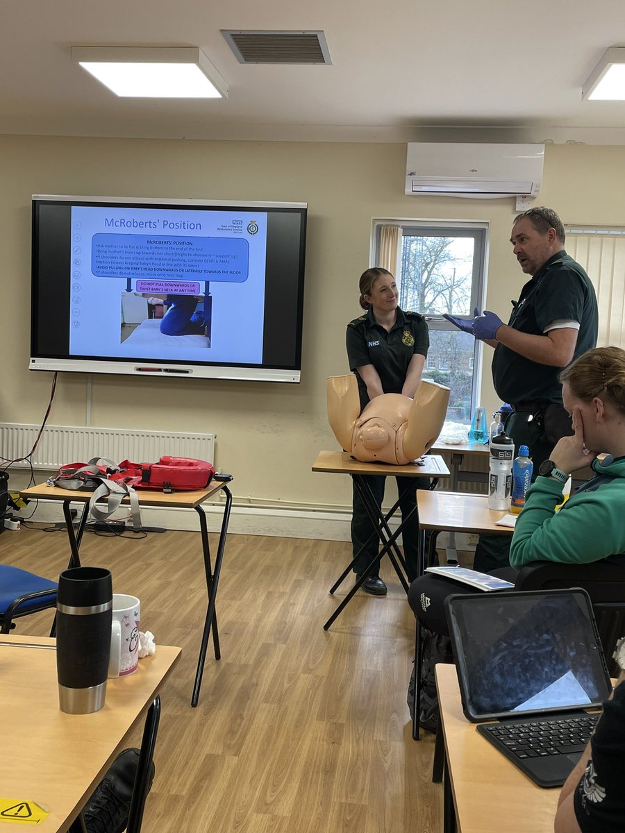Matt delivering session on shoulder dystocia on todays <a href="/EastEnglandAmb/">EEAST Ambulance Service</a> Pre-hospital PROMPT course, practicals following <a href="/promptmaternity/">PROMPT Maternity</a> <a href="/iampaulgates/">Paul Gates</a> <a href="/WENDYMATTHEWS8/">Wendy Matthews OBE</a> <a href="/MelissaD_85/">Melissa Dowdeswell</a> @KerrieWykes