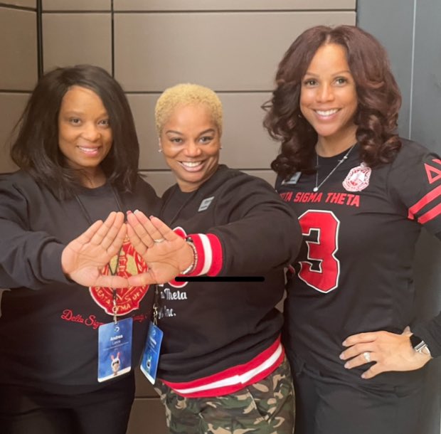 Deltas@DE! Happy 111th Founders Day to my Discovery Education sorority sisters Nakeitha Thomas and @jackrocs #DST1913 #J13 #forwardwithfortitude #SKO2023. ❤️🐘❤️