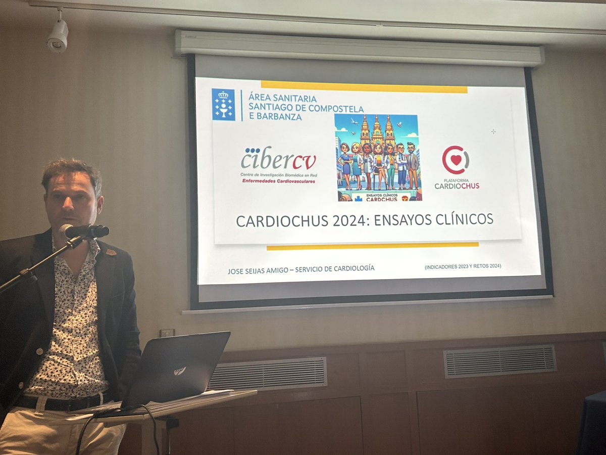 @cardiologiaCHUS @secardiologia @carlospenagil @CIBER_CV Jose Seijas presentando la actividad de ensayos clínicos @cardiologiaCHUS