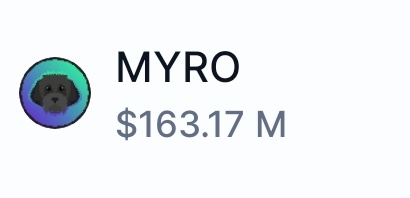 🚨 JUST IN: $MYRO (<a href="/MyroSOL/">Myro | Solana Chain 🐕‍🦺</a>) breaks $160 million Market Cap.