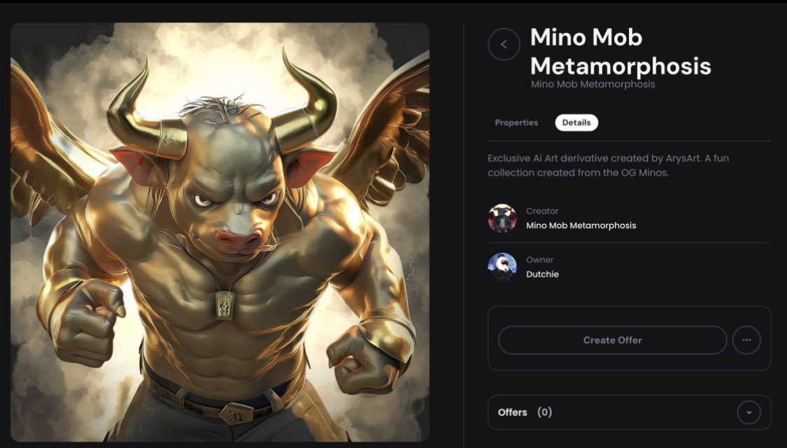 Dutchie_Vader's tweet photo. Guys just had my first @arys_nft metamorphosis nft transferred to my wallet from @My_NamesJames , he’s given my Icon a new lease of life 💪❤️❤️❤️ @Minomob #MinoMob #MultiverseMinos #MinoFlashMob
#Elders
@blackvenews #VeChainHasNFTs #BVCyourX https://t.co/9mRuKVHLNN