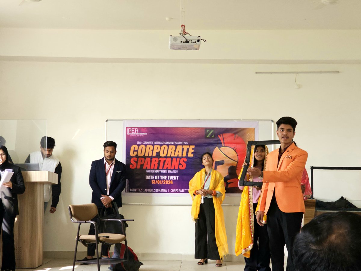 iperbhopal's tweet photo. Beyond Books: IPER UG's Corporate Spartans Event Spotlights Talent and Creativity!
IPER UG's Corporate Interface Community, Zeal, orchestrated an event "Corporate Spartan" at IPER UG campus.
#IPERUG #Zeal #StudentTalent #SuccessEvent #Bhopal #InnovationCelebration #Challenge https://t.co/Z1mxomLqJS