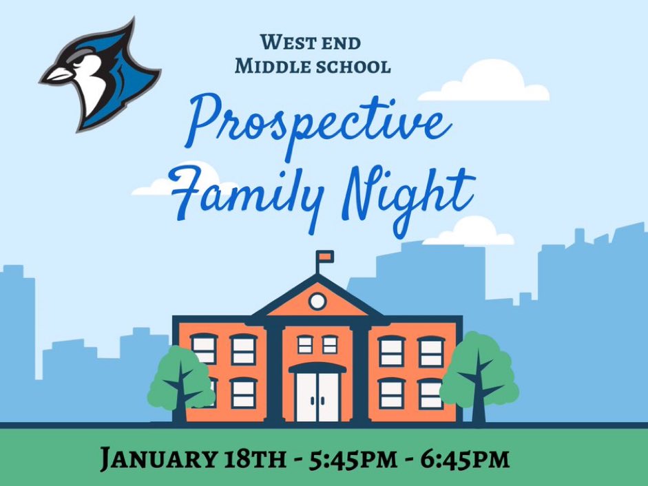 If you have a student in 6th, 7th or 8th grade next school year and want to be a part of the best school community <a href="/WestEndPTSO/">West End Middle PTSO</a> check out <a href="/westendmiddle/">West End Middle</a> As Principal I am biased, but see what we have to offer and I think you’ll be biased as well. Thursday 5:45-6:45 West is Best!