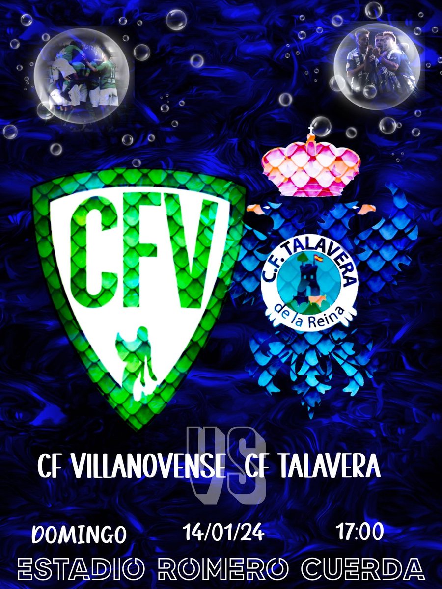 Domingo 14.01
17.00
Estadio Romero Cuerda
<a href="/cfvillanovense/">C.F. Villanovense</a> vs <a href="/CFTalavera/">CF Talavera de la Reina 💙🏺</a>
Comienza la segunda esperemos que no llueva y si lo hace que sean goles blanquiazules.