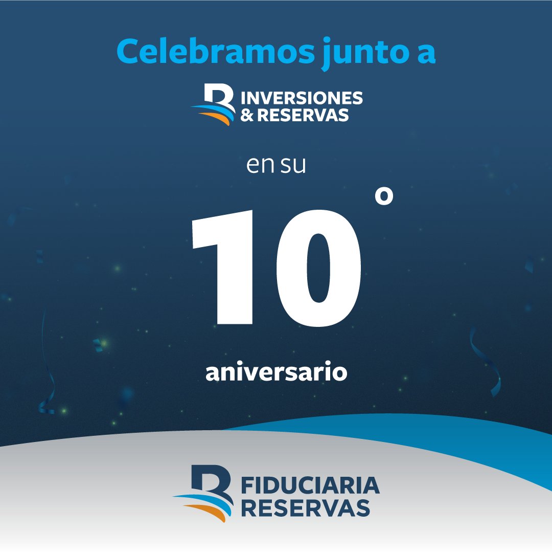 FiduReservas's tweet photo. Festejamos diez años de @Invreservas, empresa que ha demostrado ser aliada de quienes trabajan por un mejor futuro financiero ofreciendo opciones que se adaptan al mercado.
¡Muchos éxitos en los años por venir!
#EnReservasSomosUno #AniversarioInversiones #InversionesyReservas https://t.co/MC5ONtm56U