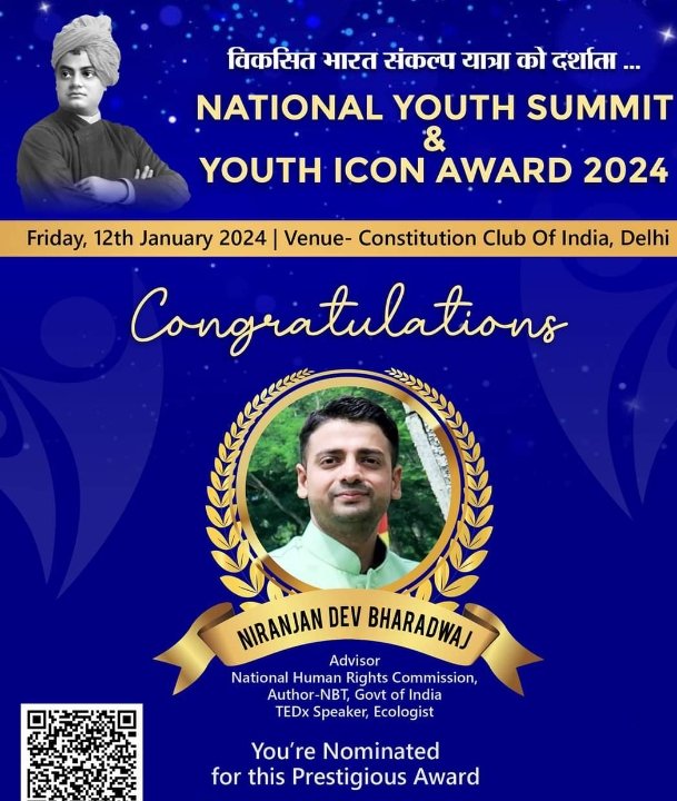 Niranjan Dev Bharadwaj 🇮🇳 (@niranjan_im) on Twitter photo Thrilled to announce that I have been awarded the Youth Icon Award 2024 on the occasion of National Youth Day at the prestigious Constitutional Club of India, New Delhi. It was truly humbling to receive this accolade from Shri <a href="/RajmaniPatelINC/">Rajmani Patel</a> Patel,Member of Parliament, India. Thrilled to announce that I have been awarded the Youth Icon Award 2024 on the occasion of National Youth Day at the prestigious Constitutional Club of India, New Delhi. It was truly humbling to receive this accolade from Shri <a href="/RajmaniPatelINC/">Rajmani Patel</a> Patel,Member of Parliament, India.