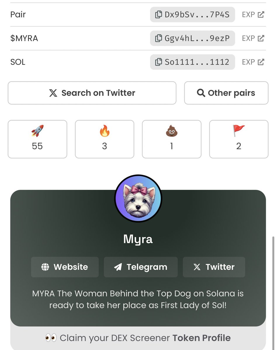 MyraSolOfficial's tweet photo. @CryptoTalkMan @MyroSOL So proud of my darling! Imagine being able to get a piece of #myro’s wife - at sub 20k 👀

Hop in my community driven tg, and see that we have burned lp and an amazing group of base holders! https://t.co/PvqYij833C