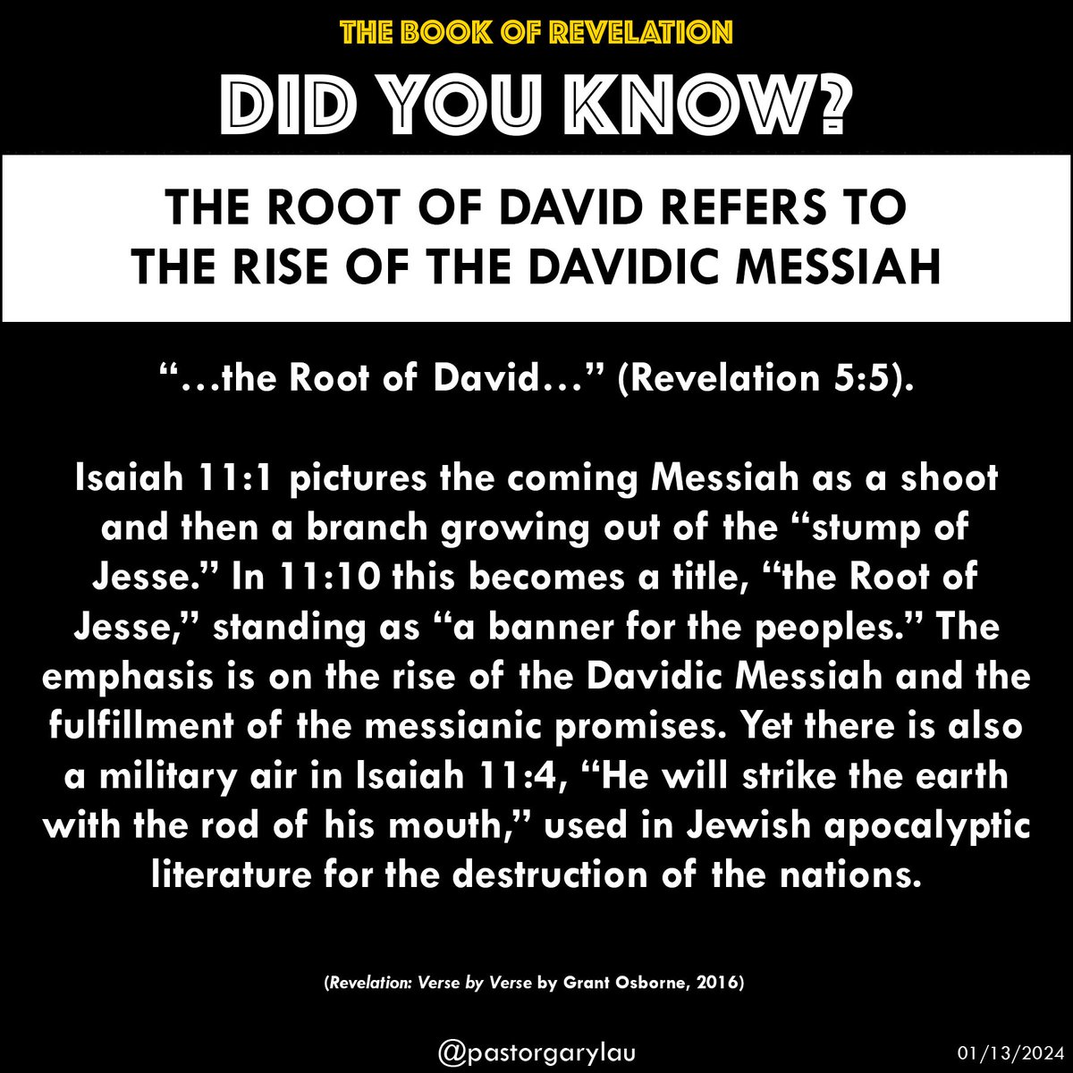 #DidYouKnow #DYK #LearntheBibleFast #Bible #BibleStudy #Christian #Christianity #Scripture #BibleTrivia #Revelation #TheBookofRevelation