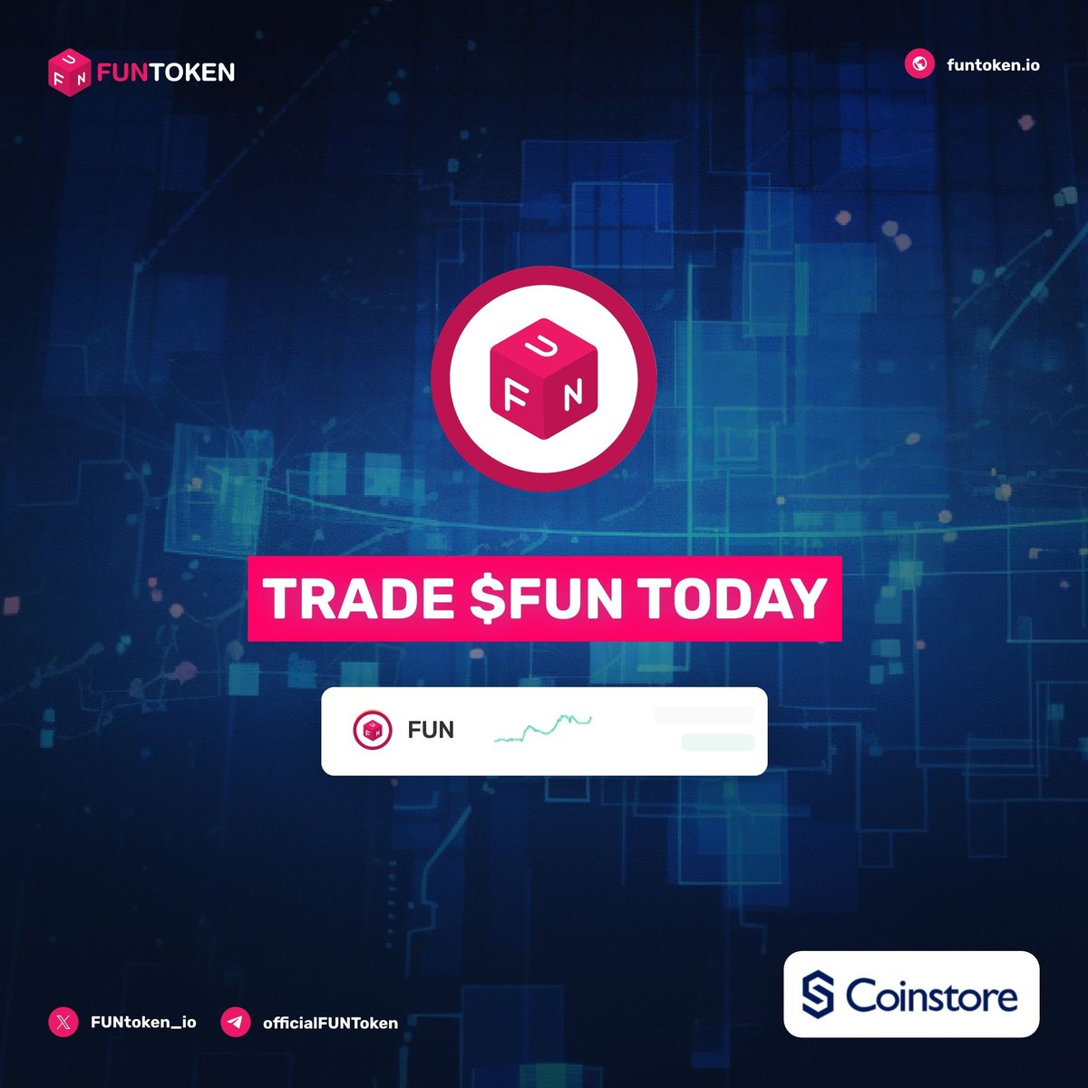 FUNtoken_io's tweet photo. Experience global crypto trading with $FUN on @CoinstoreExc. Start your journey:  #Coinstore #FUNToken #Trading

https://t.co/tCZiiaMs8H https://t.co/TtyjAwz6dL