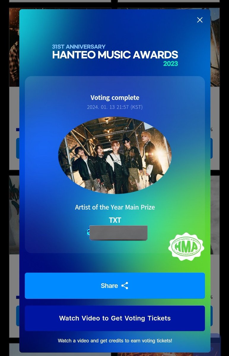 TXTCHART_KR's tweet photo. Artist of the Year Main Prize - HMA

#5 - 5.90% (-0.10%)
#6 - 5.85% (+0.70%)

LET'S GOOOOO!!!!
@TXT_members @TXT_bighit https://t.co/wOdrquckFj