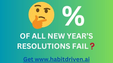 How are your New Year's goals doing? 

By now, you should've: 

- meditated over 100 hours
- drank 400 glasses of water
- gone to the gym 2x a day

Feeling behind? It's okay! Get  the Habit Driven app at habitdriven.ai. It's great for making big goals easy and fun!