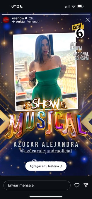 Este Domingo estar&eacute; en EsShow el Musical #EsShow #Multimedios #ErnestoChavana #AzucarAlejandra #Monterrey<a href="/tag/esshow"class="tags">#EsShow</a><a href="/tag/mexico"class="tags"><span>#mexico</span></a><a href="/tag/saturday"class="tags"><span>#saturday</span></a><a href="/tag/sabado"class="tags"><span>#sabado</span></a><a href="/tag/monterrey"class="tags"><span>#monterrey</span></a><a href="/tag/nuevoleon"class="tags"><span>#nuevoleon</span></a>
