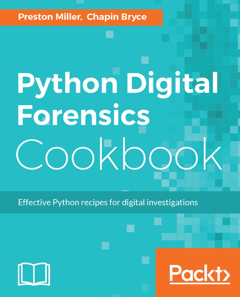 If you pick up the Python Digital Forensics Cookbook at the #shmoocon book swap today, find me in the floopy disk repair co shirt and I will sign the copy for you