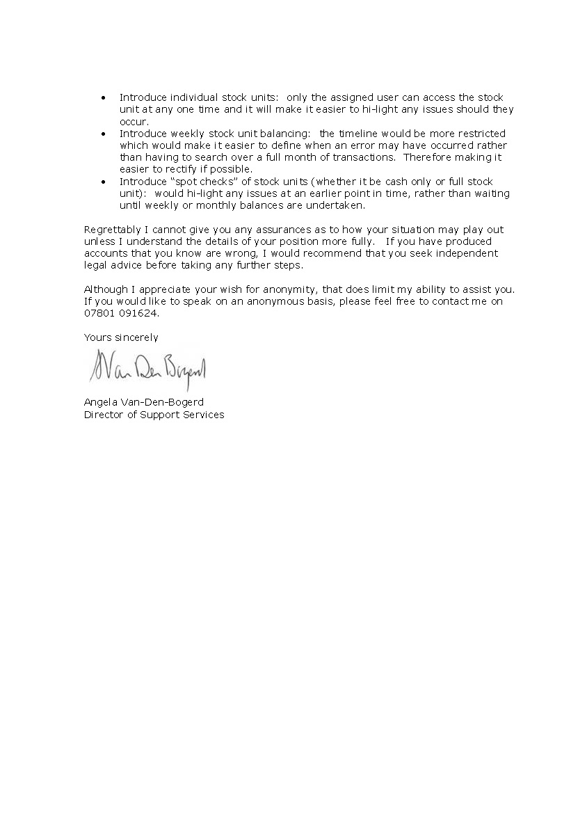 stugoo17's tweet photo. #PostOfficeScandal #PostOfficeInquiry #MrBatesvsPostOffice #PostOffice #Fujitsu #justiceforsubpostmasters #AVDB
🔥Yet more great spotting from @Jusmasel2015
⚖️Here is ANGELA VAN DEN BOGERD in 2016 stating in writing "I am not aware of any network wide issues with Horizon that may have caused a shortfall in your branch"
@PostOffInquiry @nickwallis @TomWitherow @GouldsBlog @Karlfl @bryanglick @FloraClairePage
🆘 🆘🆘 ⚖️⚖️⚖️ 💷💷💷⌛️