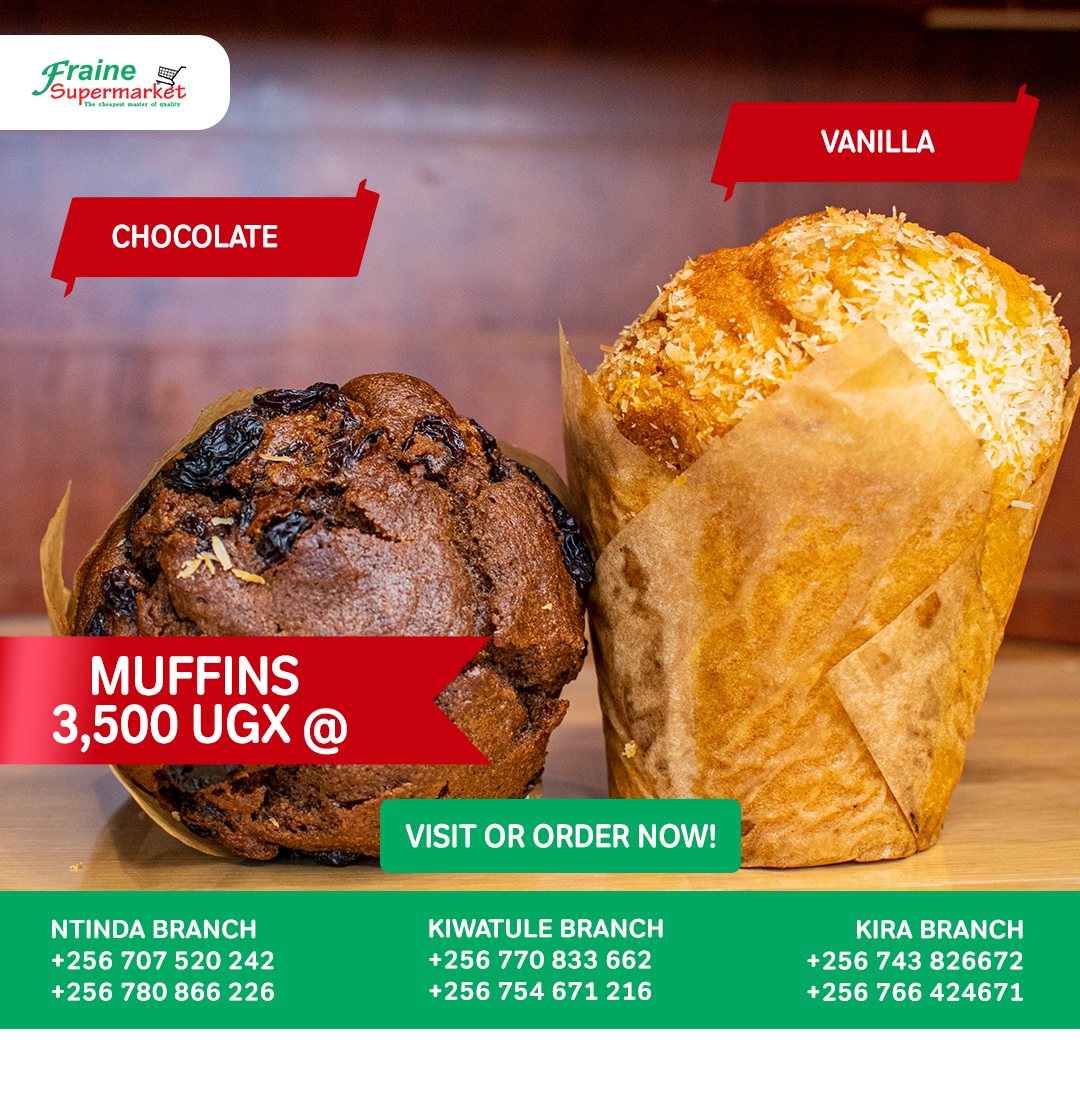 Enjoy a chill Saturday with a tasty Fraine Muffin at only 3,500 Ugx each. We have multiple flavours for you to enjoy. Come and sprinkle your life with heavenly flavours😋✨

#muffins #homedelivery #frainecaffeteria