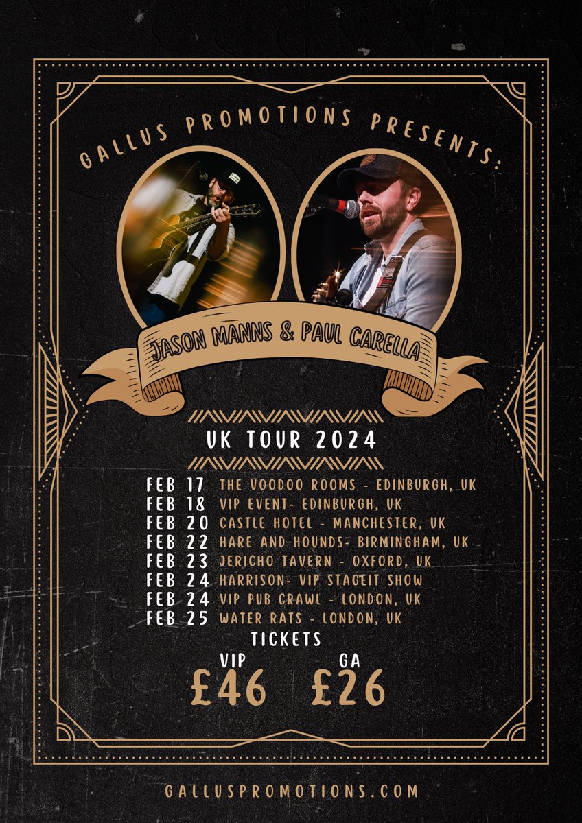 NEW DATE ADDED!! @jasonmanns and @PaulCarella have added York to their U.K. tour on the 21st of February at the Forty Five U.K. Vinyl Cafe, See you there! Tickets fortyfiveuk.com/events/jason-m… @fortyfiveuk. Other dates in the poster…..
