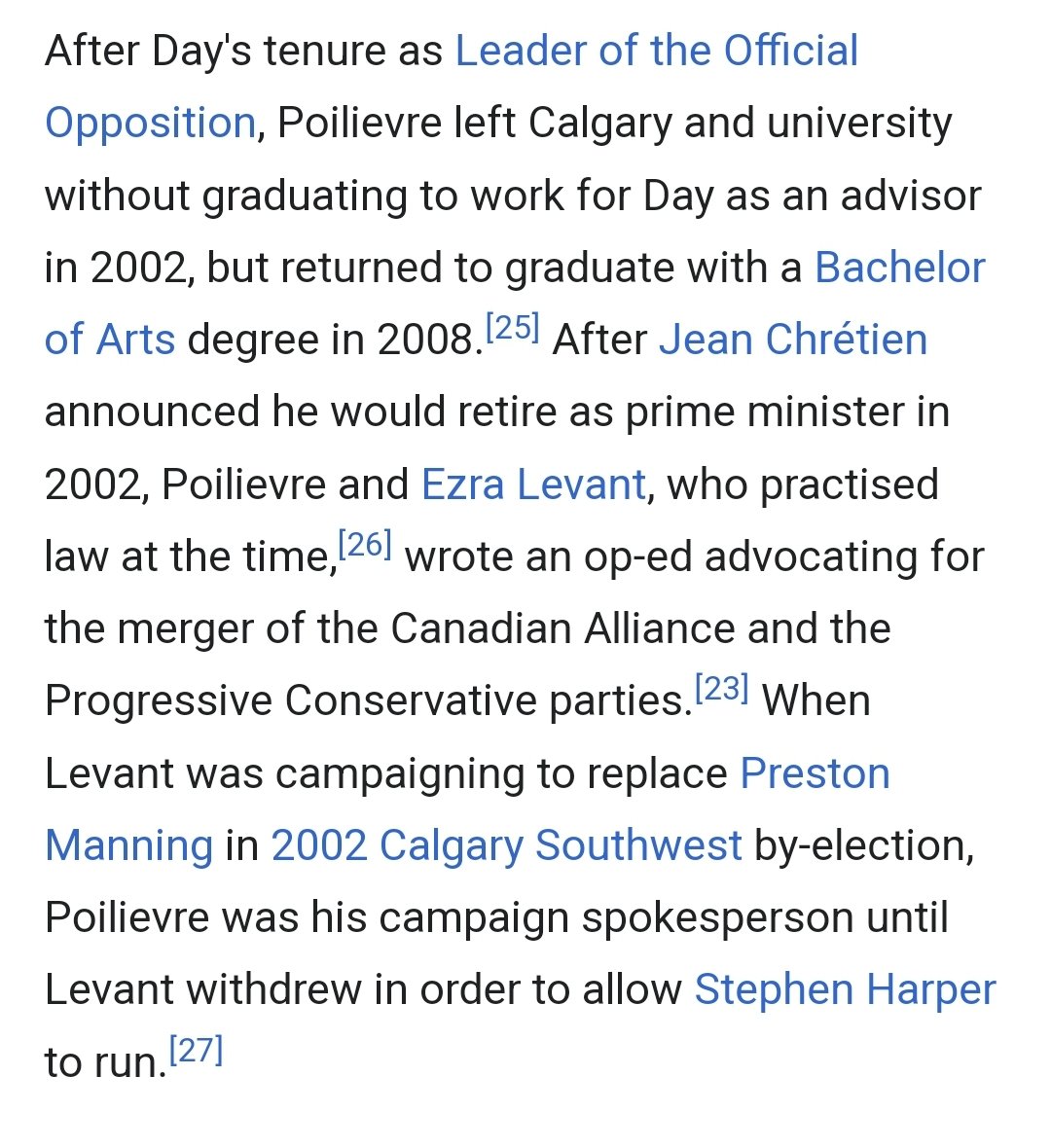 <a href="/RobertFife/">Robert Fife</a> <a href="/sproudfoot/">Shannon Proudfoot</a> Finally, Fife is awake. 
This is deeper than that. This is about Pierre Poilievre's friendship with Ezra Levant and their connections with Stephen Harper. 
Dig deeper, Bob.