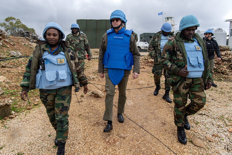 Lacroix_UN's tweet photo. As I joined @UNIFIL_ peacekeepers on patrol, I thanked these dedicated women and men for their commitment to @UN peace efforts, as they face a difficult environment every day. Their safety and security must be respected as they #ServeForPeace. https://t.co/qvywT1HPZb