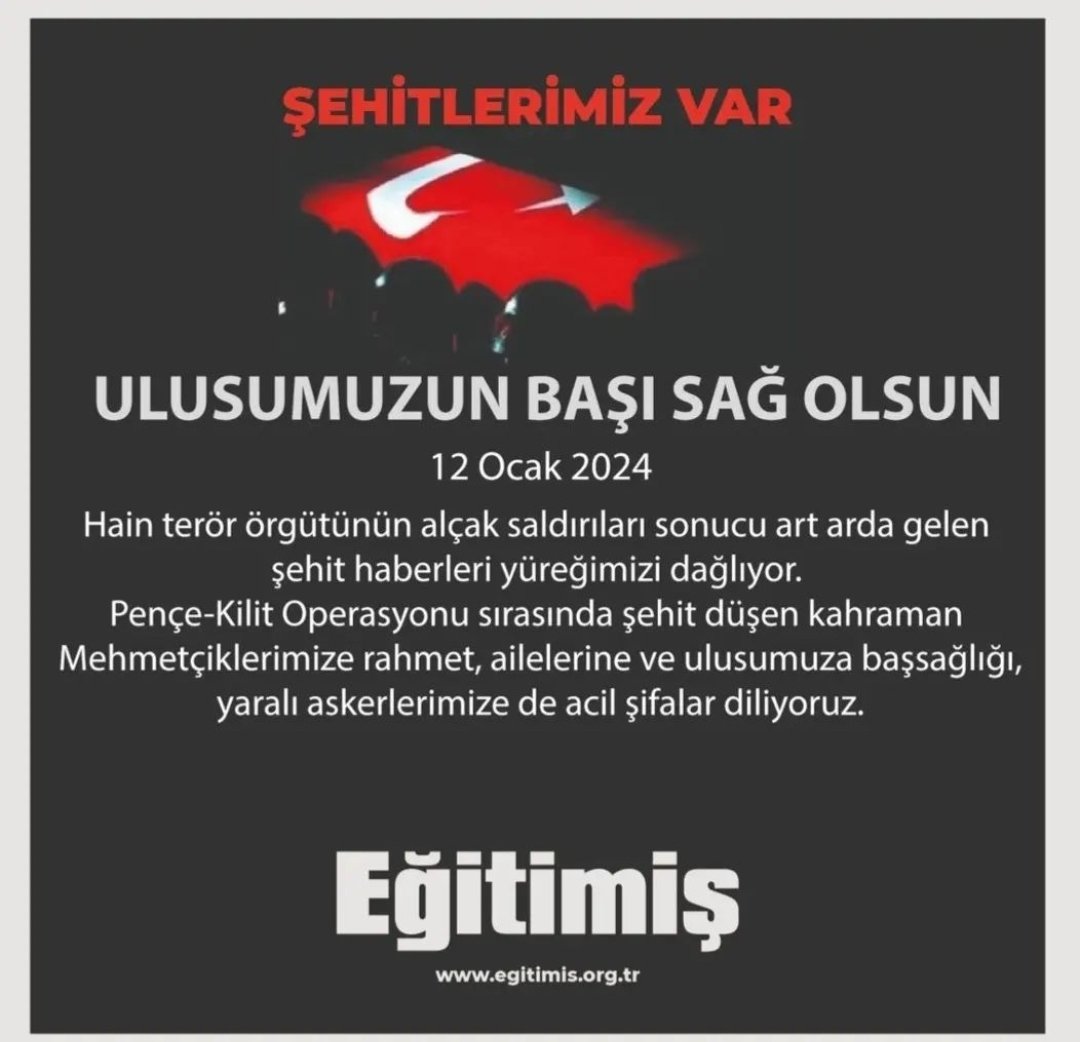 Ulusumuzun başı sağ olsun.