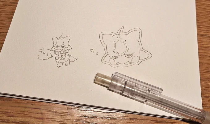 ふぉろわさんのスケブに描いたずんちとふぉろわさんが何も見ずに描いてくれたずんち(よすぎ) 